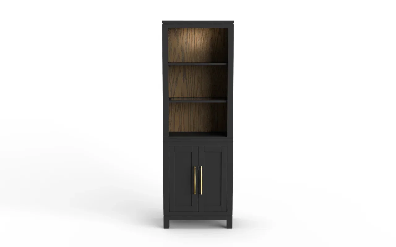Build-a-Bob™ 72'' Black 2 Piece 2 Door 3 Shelf Bookcase