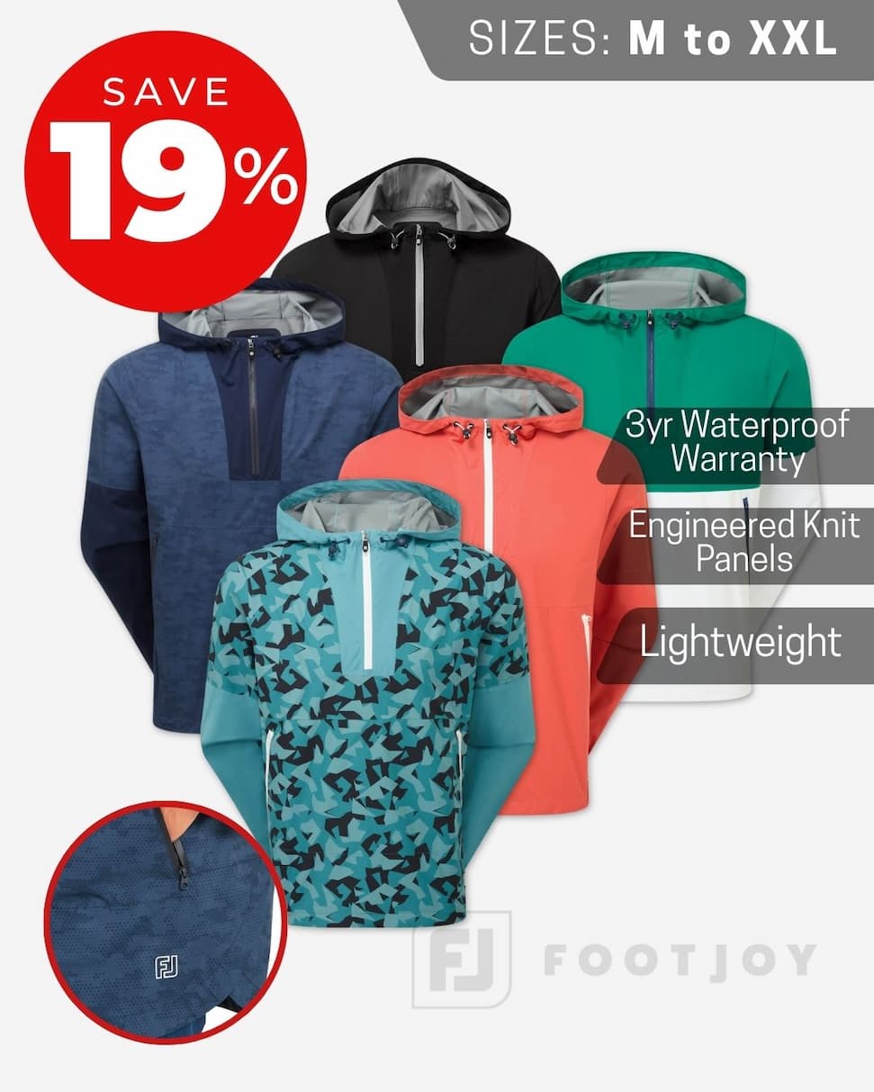 Footjoy Mens HydroLite X Waterproof Breathable Knit Panelling Golf Hoody