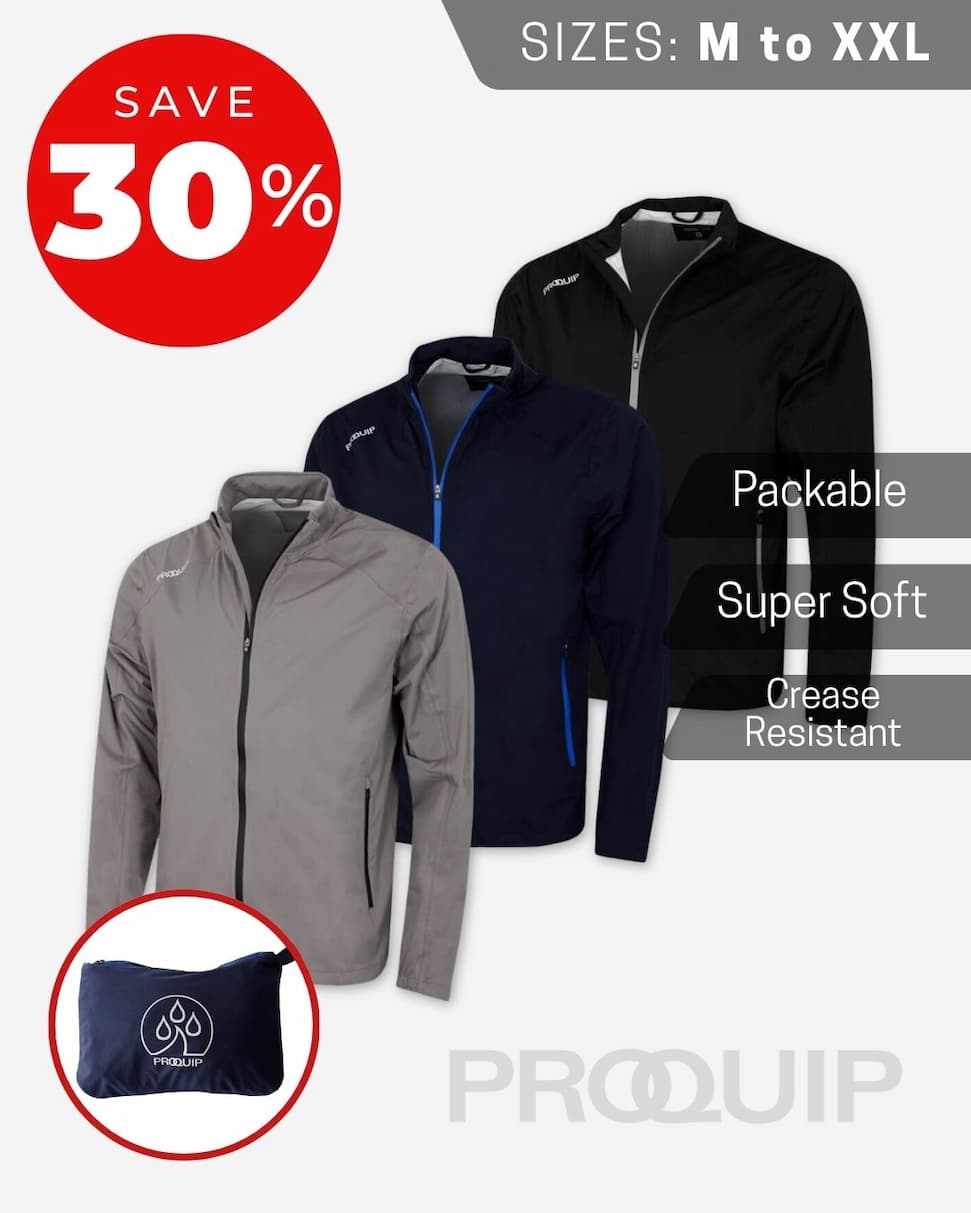 Proquip Mens 2026 Propac-Lite Waterproof Lightweight Stretch Golf Jacket