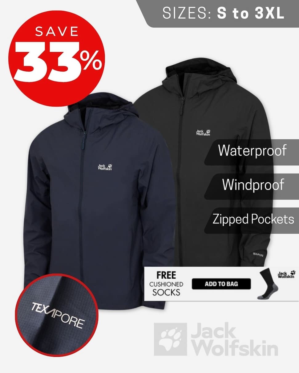Jack Wolfskin Mens Texapore Waterproof Windproof 2L Jacket