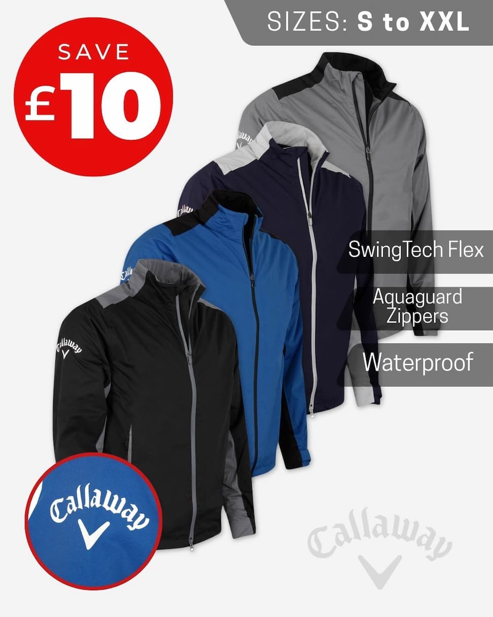 Callaway Golf Mens Ace Waterproof Swing Tech Adjustable Jacket