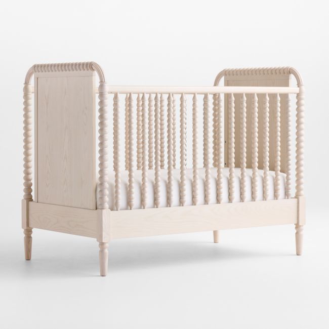 Image of Jenny Lind Heirloom Washed Natural Convertible Baby Crib with Toddler Bed Rail