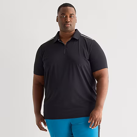 Image of Shaquille ONeal XLG™ Active Piped Big and Tall Mens Short Sleeve Polo Shirt