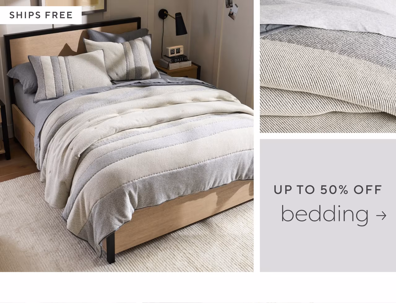 Up to 50% off bedding