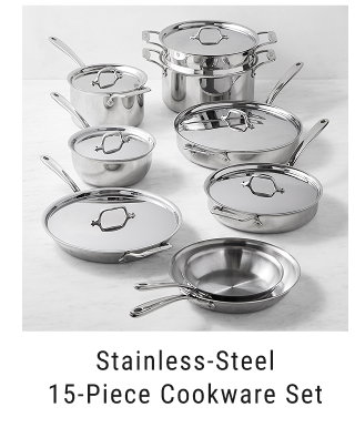 Stainless-Steel 15-Piece Cookware Set
