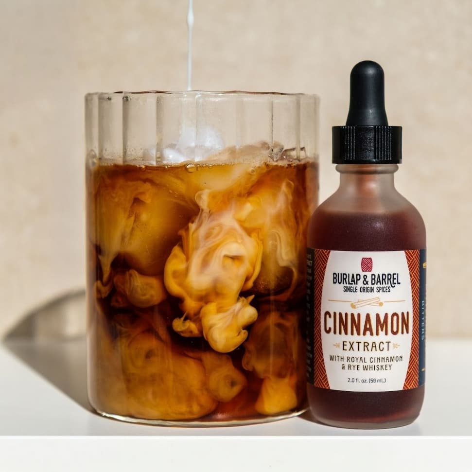 Cinnamon Extract in iced coffee for Burlap and Barrel