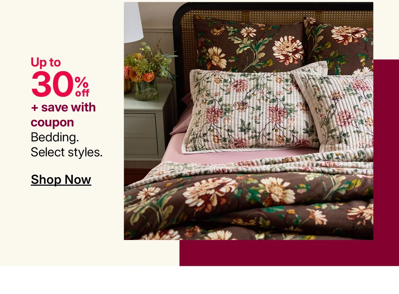 up to 30% off bedding