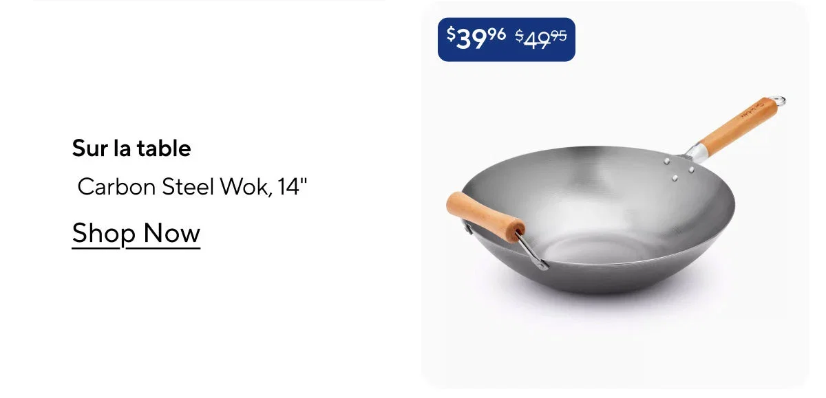 Sur la table Carbon Steel Wok