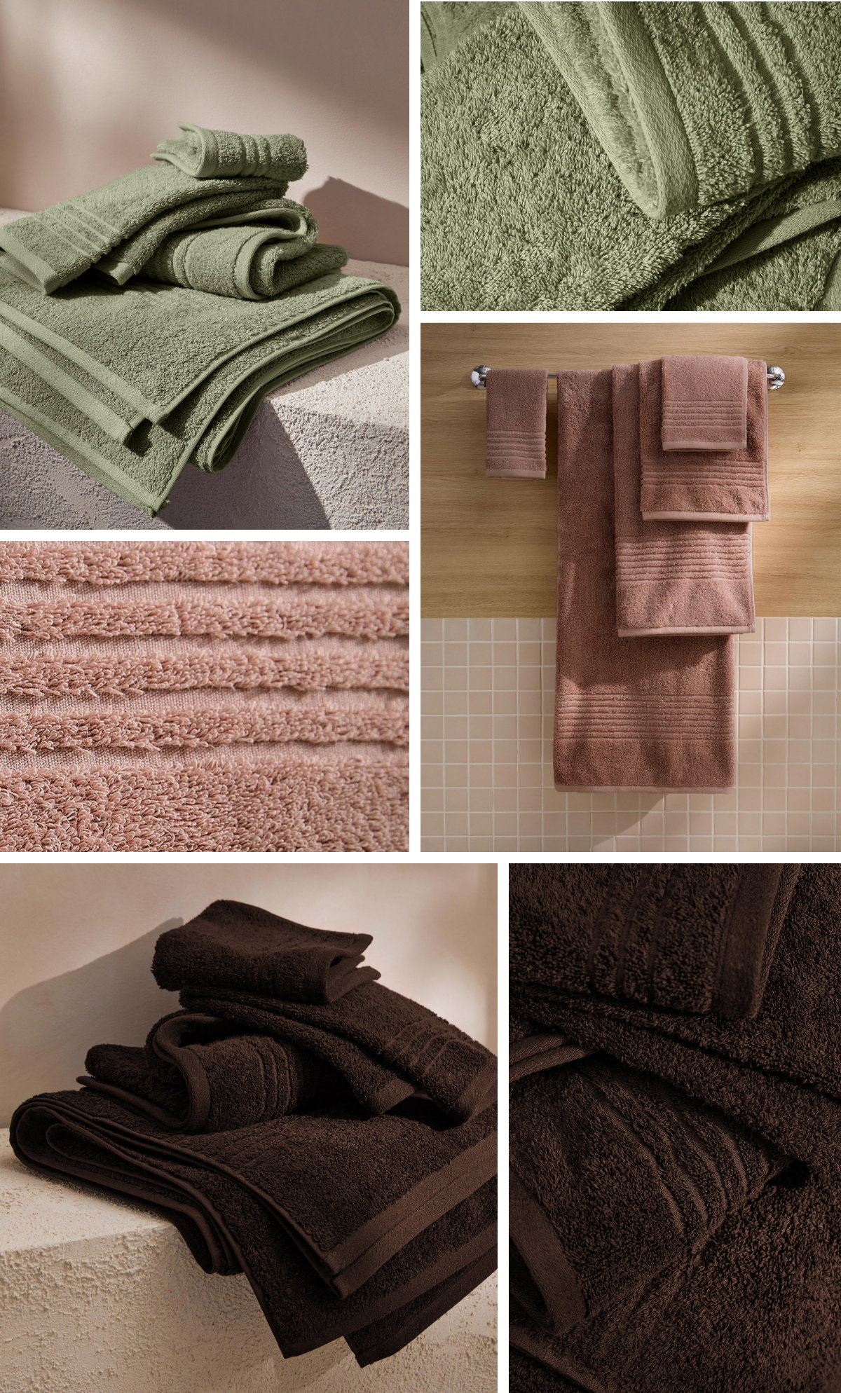 Egyptian cotton towels in a variety of colors, starting at 12$