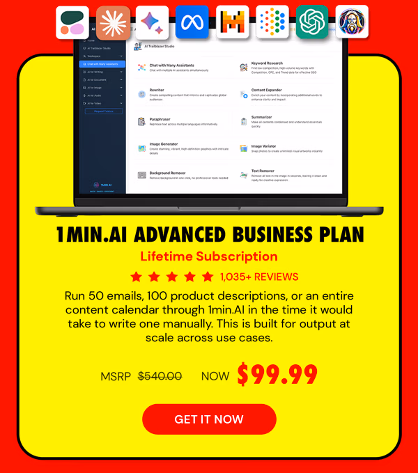 1minAI Advanced Business Plan Lifetime Subscription
