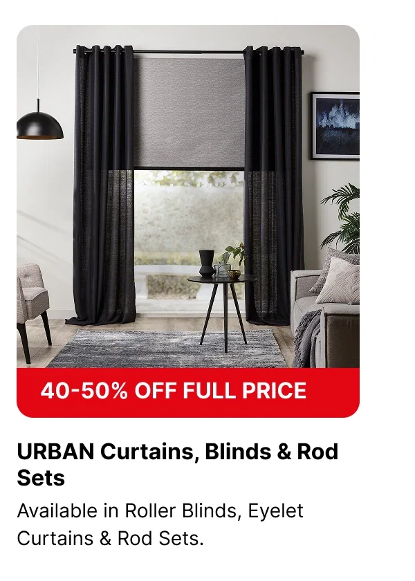 Urban Curtains, Blinds & Rod Sets