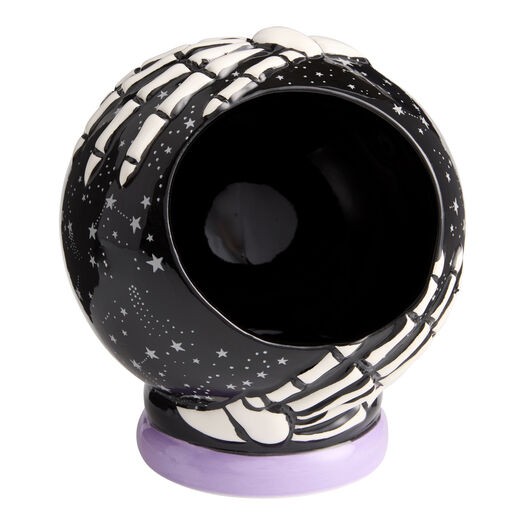 Black and Purple Crystal Ball Figural Candy Dish