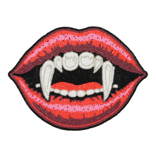 Red and Black Vampire Lips Shaped Beaded Placemat