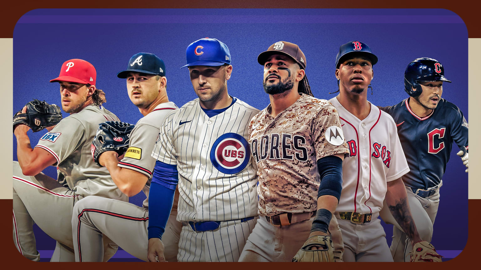 Aaron Nola, Tyler Mahle, Alex Bregman, Fernando Tatis Jr., Brayan Bello and Steven Kwan