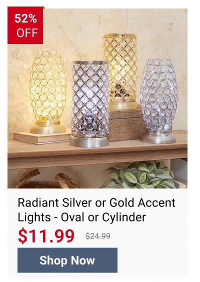 Radiant Silver or Gold Accent Lights - Oval or Cylinder