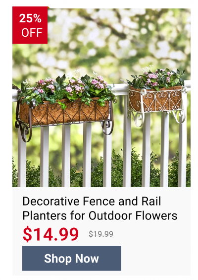 Decorative Fence and Rail Planters for Outdoor Flowers