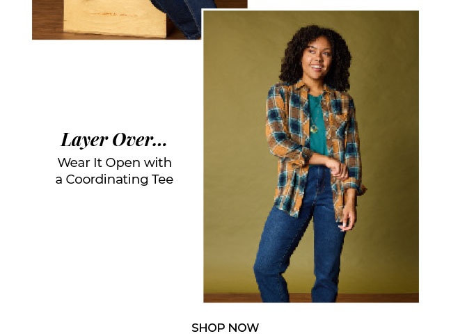 Wear it open with a coordinating tee