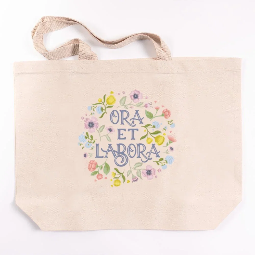 Joyful Botanicals Ora Et Labora Canvas Tote