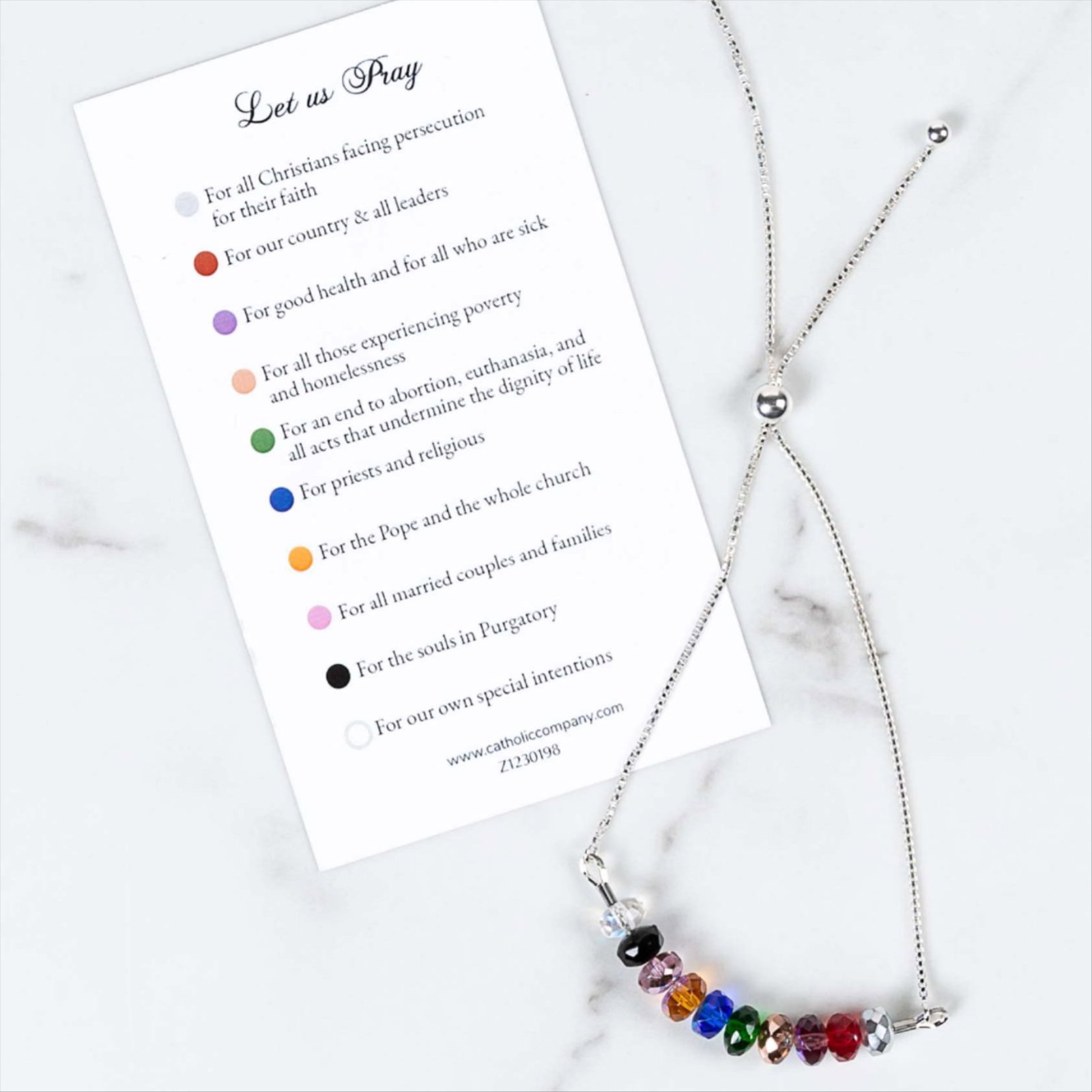 Sterling Jeweled Intentions Bracelet