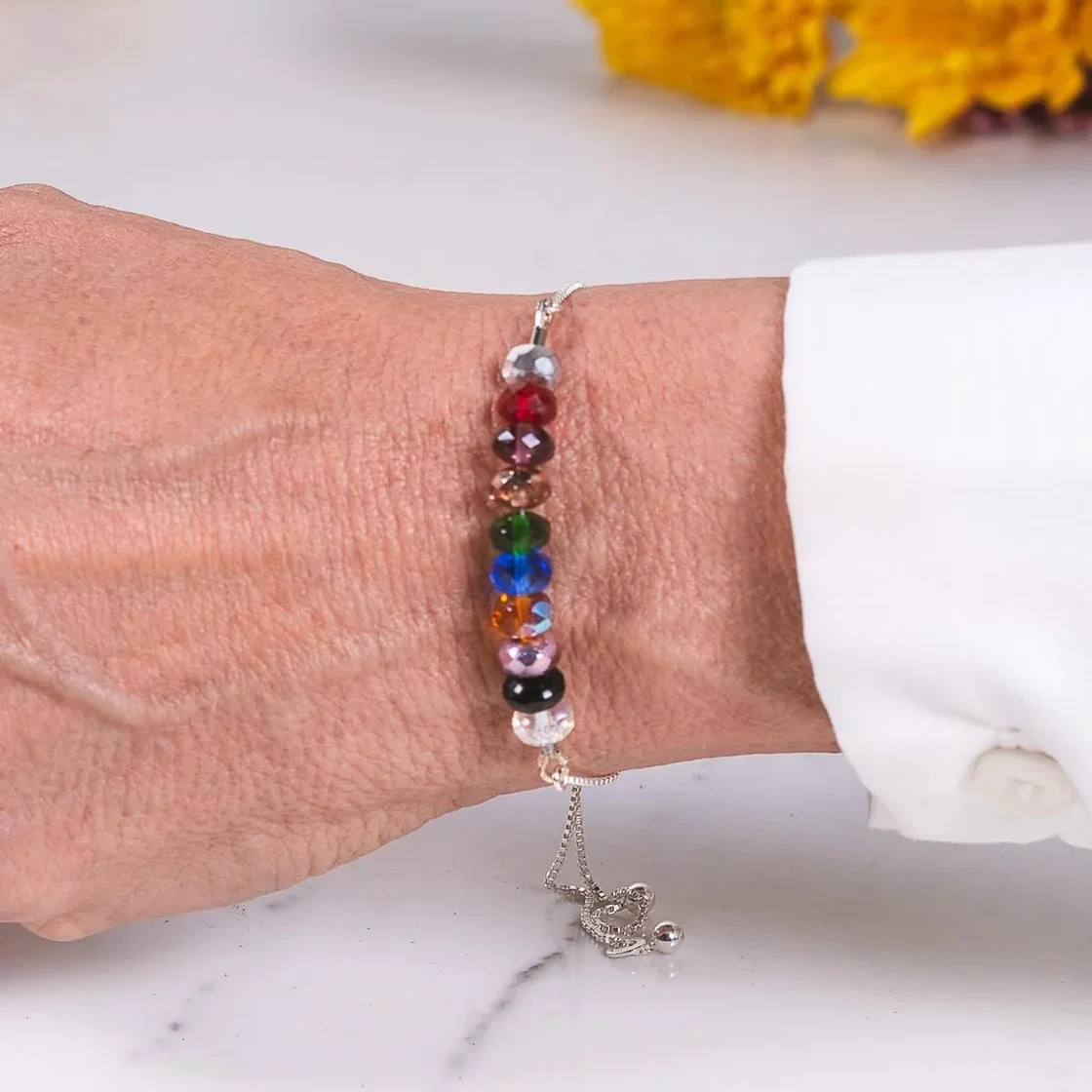 Sterling Jeweled Intentions Bracelet