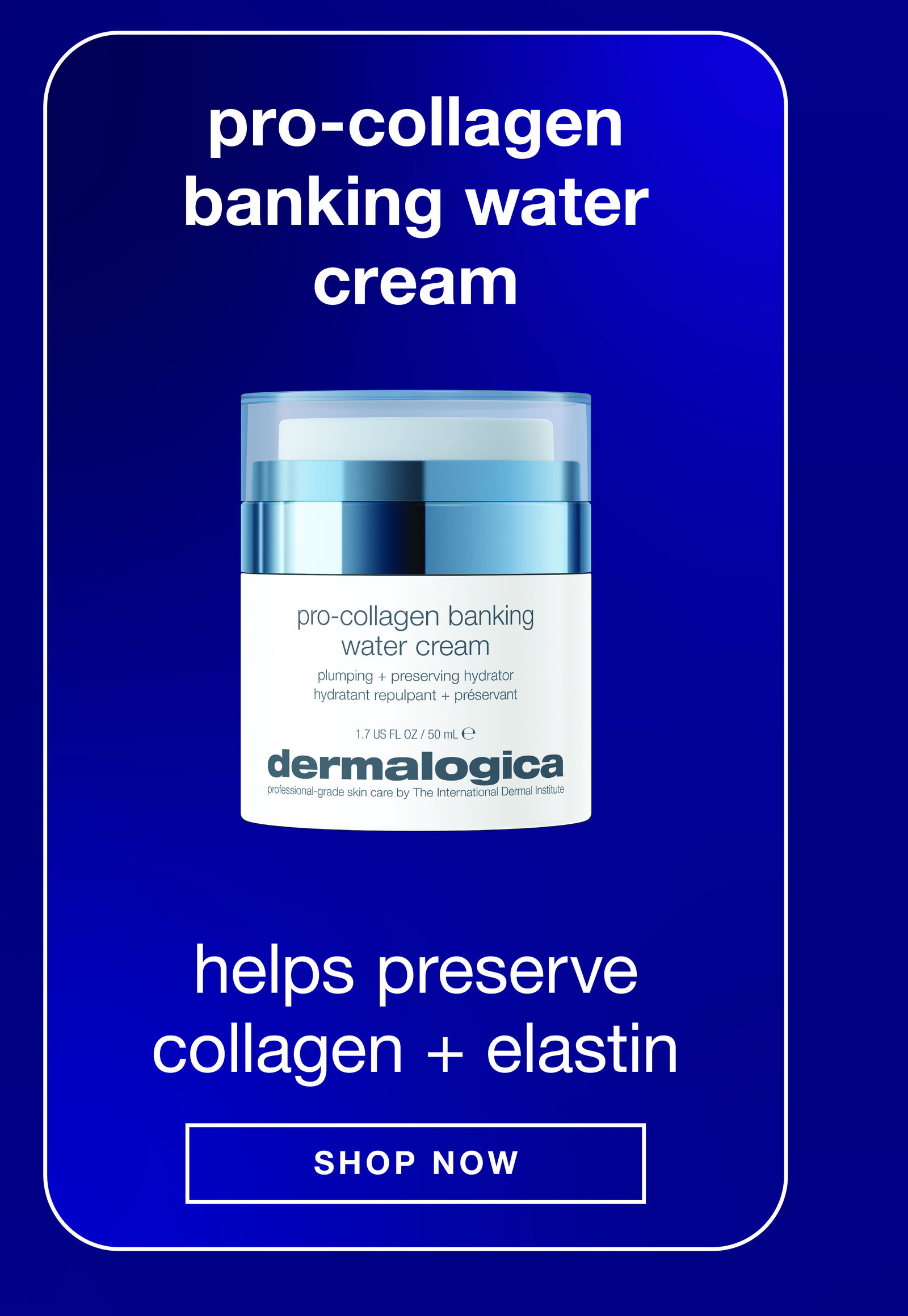 pro-collagen banking water cream | helps preserve collagen + elastin