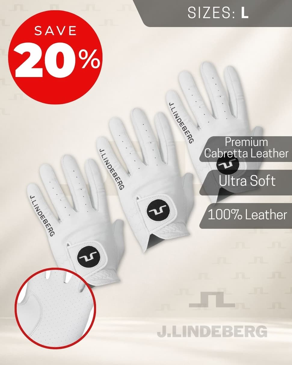 J.Lindeberg Mens Ron Cabretta Leather Left Hand Golf Glove
