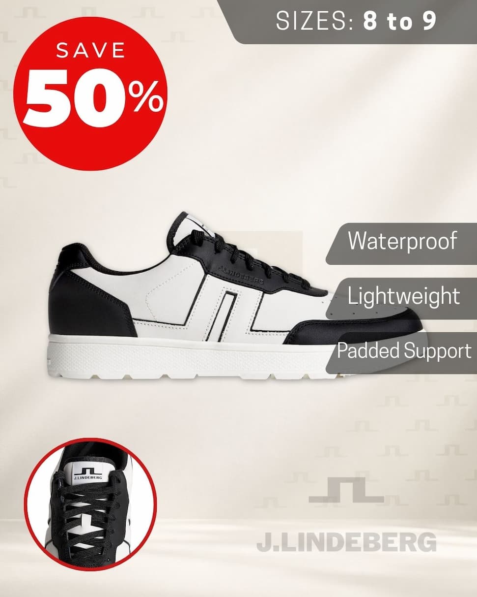 J.Lindeberg Mens Ace Low-Top Sneaker Waterproof Golf Shoes