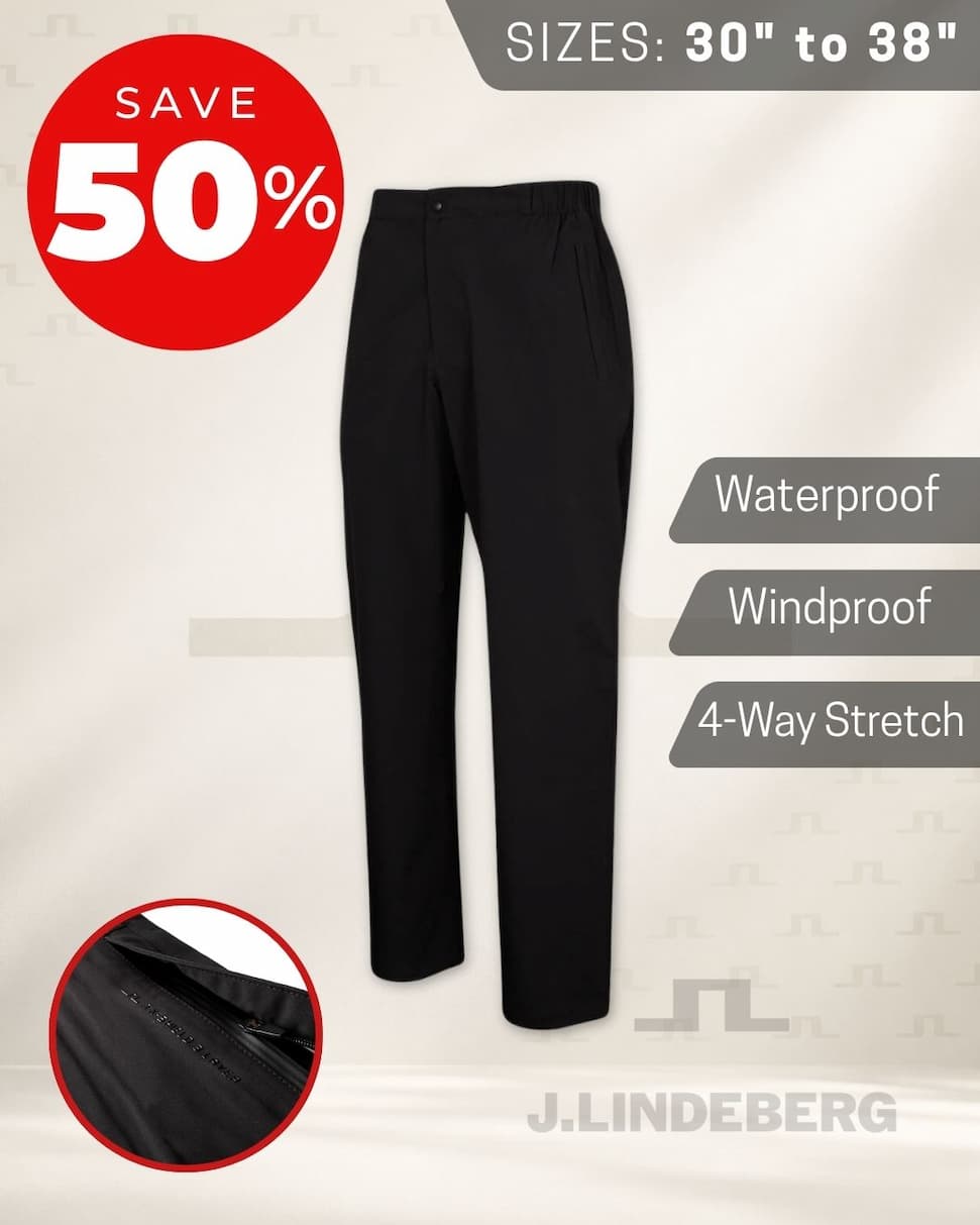 J.Lindeberg Mens Theo Rain Pant Waterproof Stretch Golf Trousers