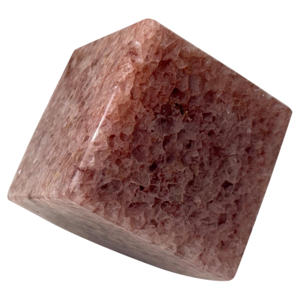 Jay King Raspberry Quartz Cube Specimen