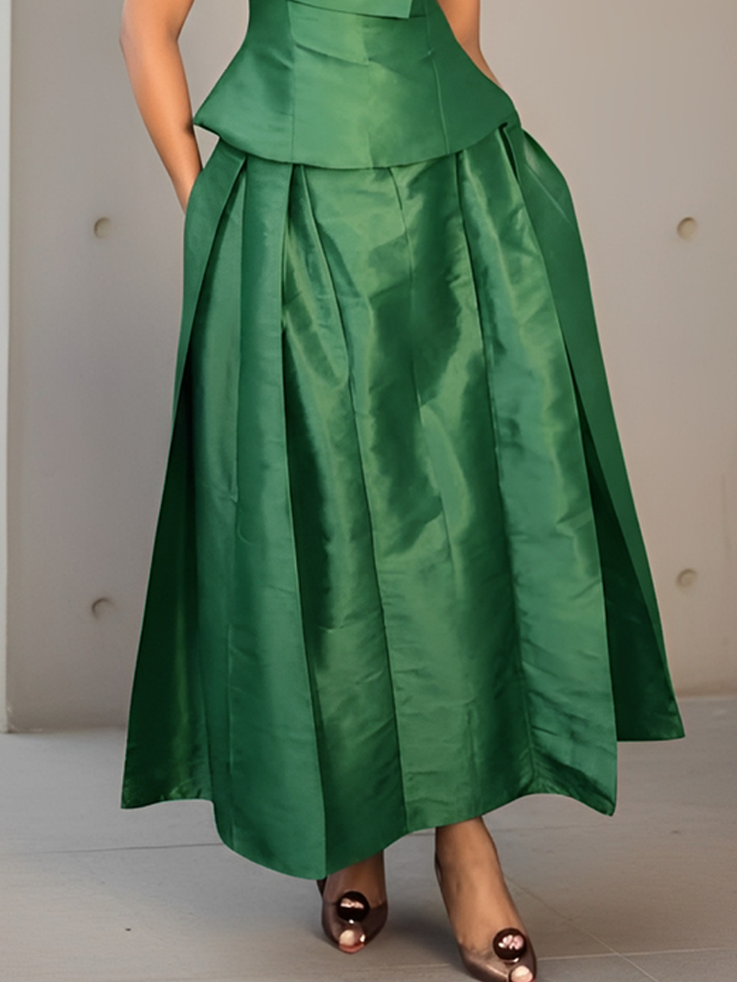 Elegant Solid Relaxed A-Line Maxi Skirt