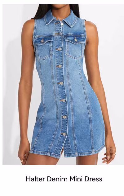 Halter Denim Mini Dress