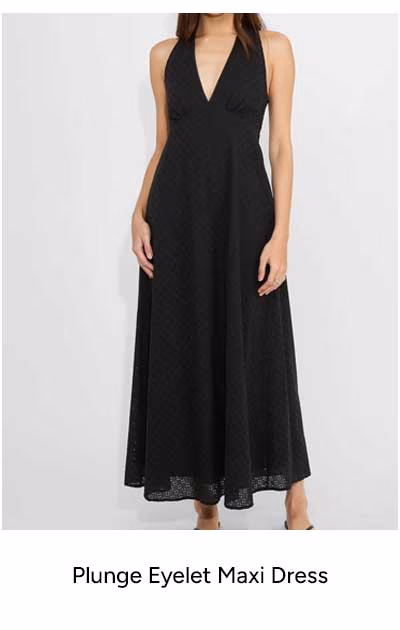 Plunge Eyelet Maxi Dress