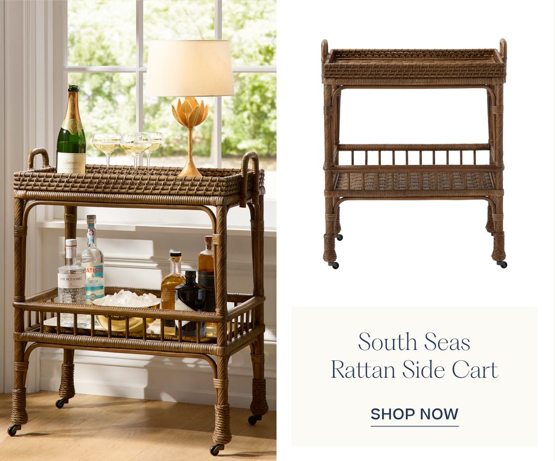 South Seas Rattan Side Cart