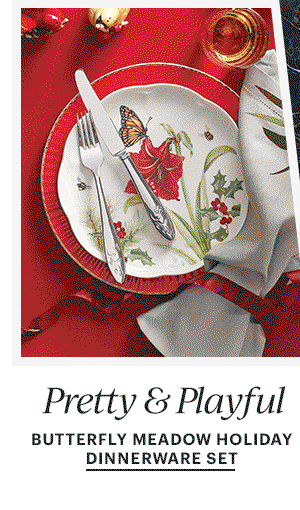 Pretty & Playful  BUTTERFLY MEADOW HOLIDAY DINNERWARE SET