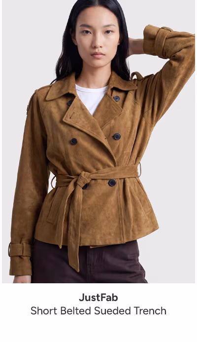Short Belted Suede Trench