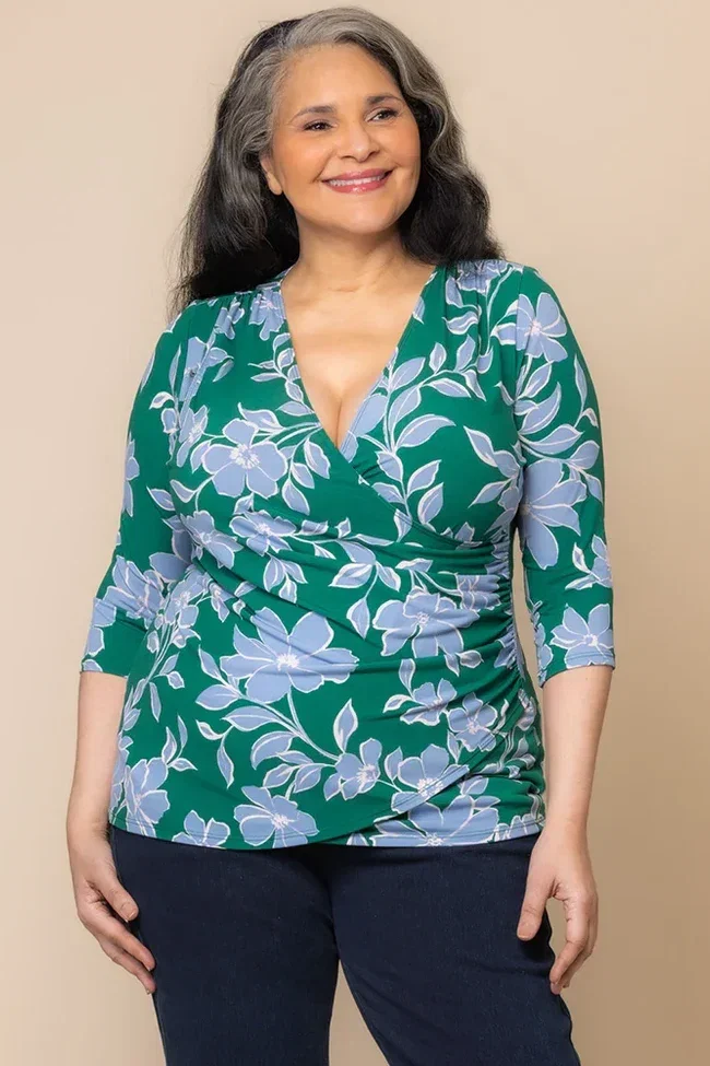 Image of Faux Wrap Top - Plus