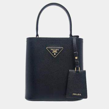 Panier Small Black Saffiano Le
