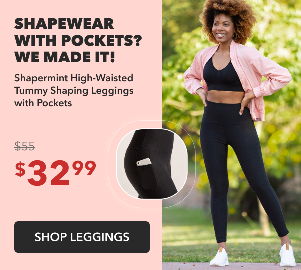 Shapermint Essentials High-Waisted Tummy Shaping Leggings with Pockets