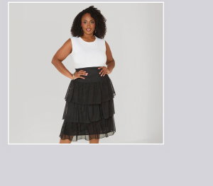 Tiered Ruffle Mesh Skirt