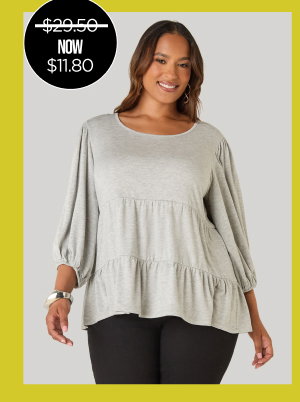 Marled French Terry Babydoll Top