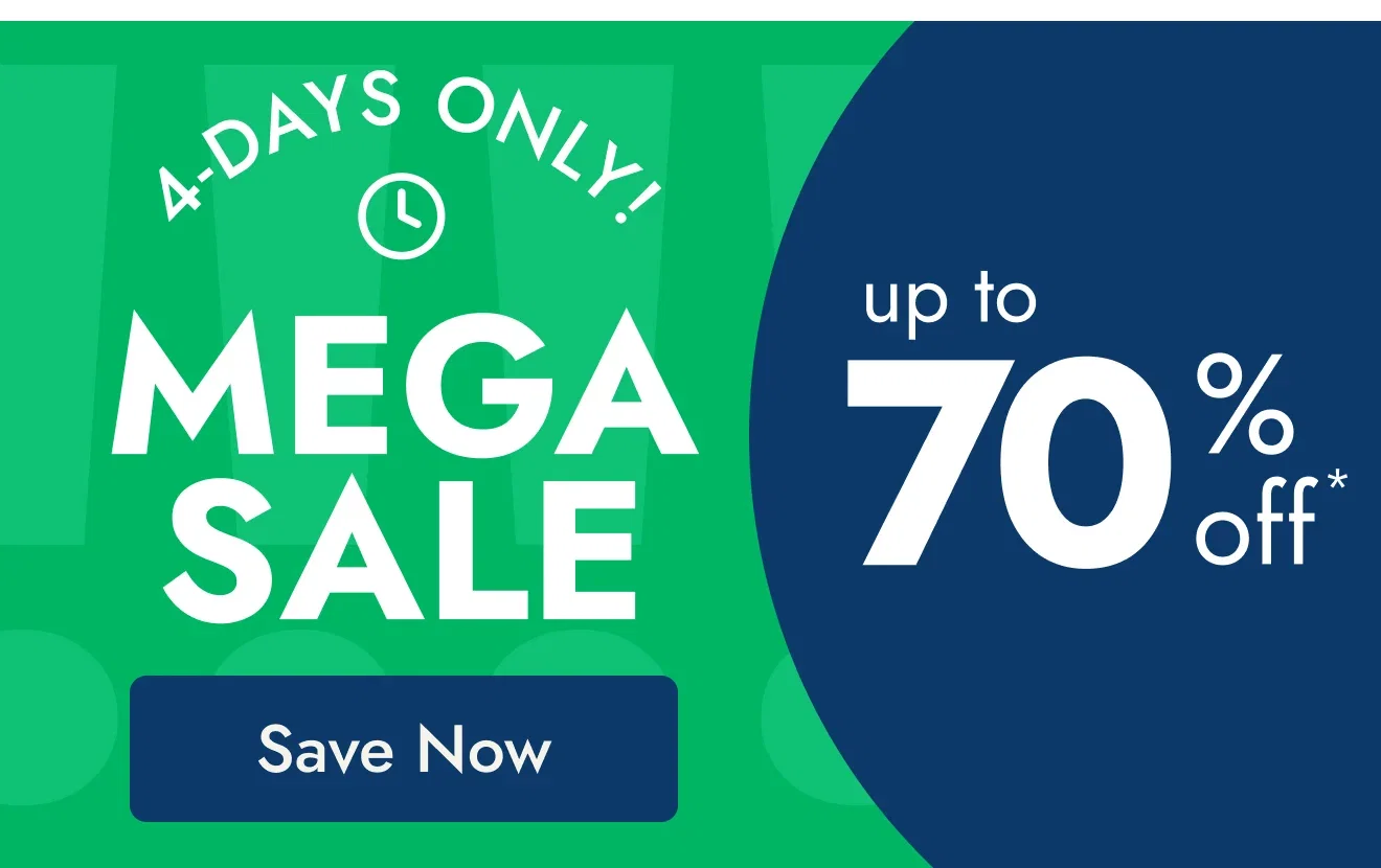 Shop the 4 Day Mega Flash Sale - Up to 70% off