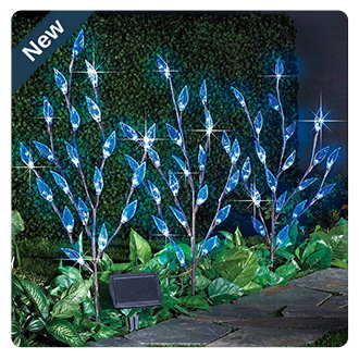 Solar Leaf Stakes, Set of 3