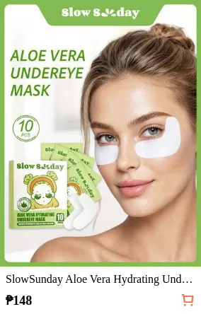 SlowSunday Aloe Vera Hydrating Undereye Mask, Moisturizing And Nourishing, Improve Eye Bags And Dark Circles, K Beauty, Ideal For Party, Suitable For Summer & Autumn, Halloween