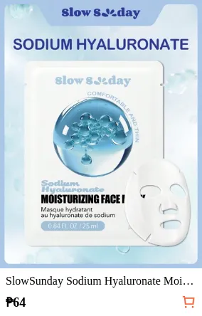 SlowSunday Sodium Hyaluronate Moisturizing Face Mask, Hydrates And Nourishes, Deeply Hydrates And Soothes Skin, K Beauty, Ideal For Party, Suitable For Summer, Halloween