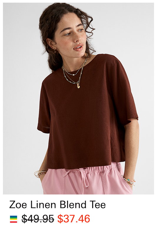 ZOE EUROPEAN LINEN BLEND TEE