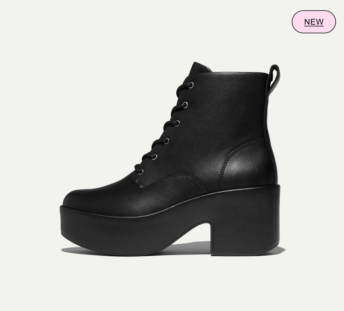 PLATFFORMS Leather Heeled Lace-Up Boots