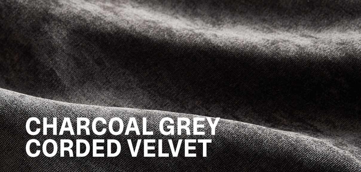 CHARCOAL GREY CORDED VELVET