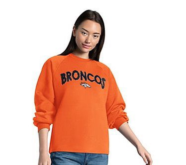 NFL Officially Licensed Women's Ribbon Crewneck Fleece Pullover