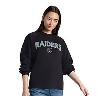 NFL Officially Licensed Women's Ribbon Crewneck Fleece Pullove