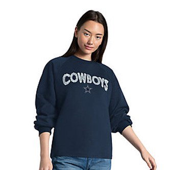 NFL Officially Licensed Dallas Women's Ribbon C rewneck Fleece